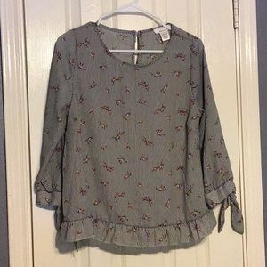 Long sleeve striped blouse